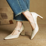 Emily Genuine Leather Heels