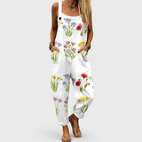 Comfortable Printed Overalls