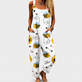 Comfortable Printed Overalls