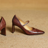 Emily Genuine Leather Heels