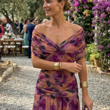 Long dress with V-neck
