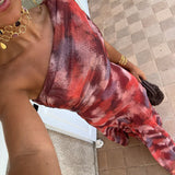 Long Off-Shoulder Watercolor Dress