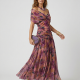 Long dress with V-neck