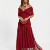 Long dress with V-neck