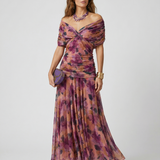 Long dress with V-neck