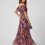 Long dress with V-neck