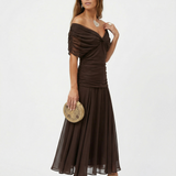 Long dress with V-neck