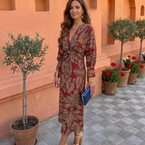 Midi dress with print