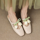 Tulip Genuine Leather Slingbacks