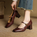 Lenara Genuine Leather Heels