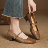 Clarette Genuine Leather Heels