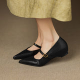 Delia Genuine Leather Heels