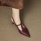 Noir Genuine Leather Heels