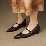 Delia Genuine Leather Heels