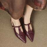 Noir Genuine Leather Heels