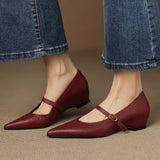 Delia Genuine Leather Heels