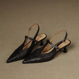 Noir Genuine Leather Heels