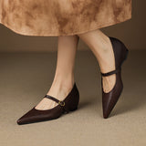 Delia Genuine Leather Heels