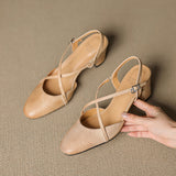 Blenza Genuine Leather Slingbacks