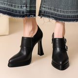 Nyrix Genuine Leather Heels