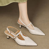 Noir Genuine Leather Heels
