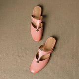 Roslyn Genuine Leather T-Strap Mules