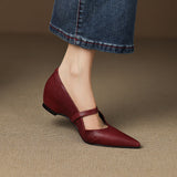 Delia Genuine Leather Heels