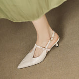 Noir Genuine Leather Heels