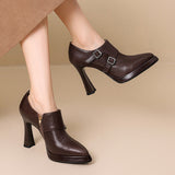 Nyrix Genuine Leather Heels
