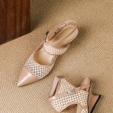Velour Genuine Leather Slingbacks