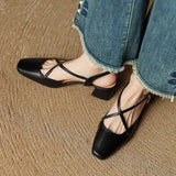 Elavie Genuine Leather Heels