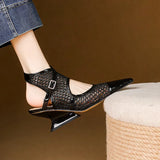 Velour Genuine Leather Slingbacks