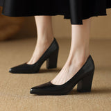 Nora Genuine Leather Heels