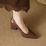 Nora Genuine Leather Heels