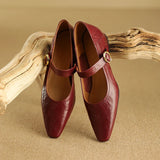 Merlot Genuine Leather Heels