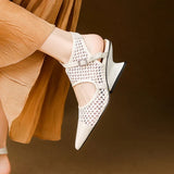 Velour Genuine Leather Slingbacks