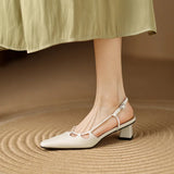 Katie Genuine Leather Slingbacks