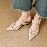 Velour Genuine Leather Slingbacks