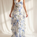 Uri | Midi Floral Dress with Ruffles