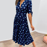 Vivienne Polka Dot V-Neck Dress