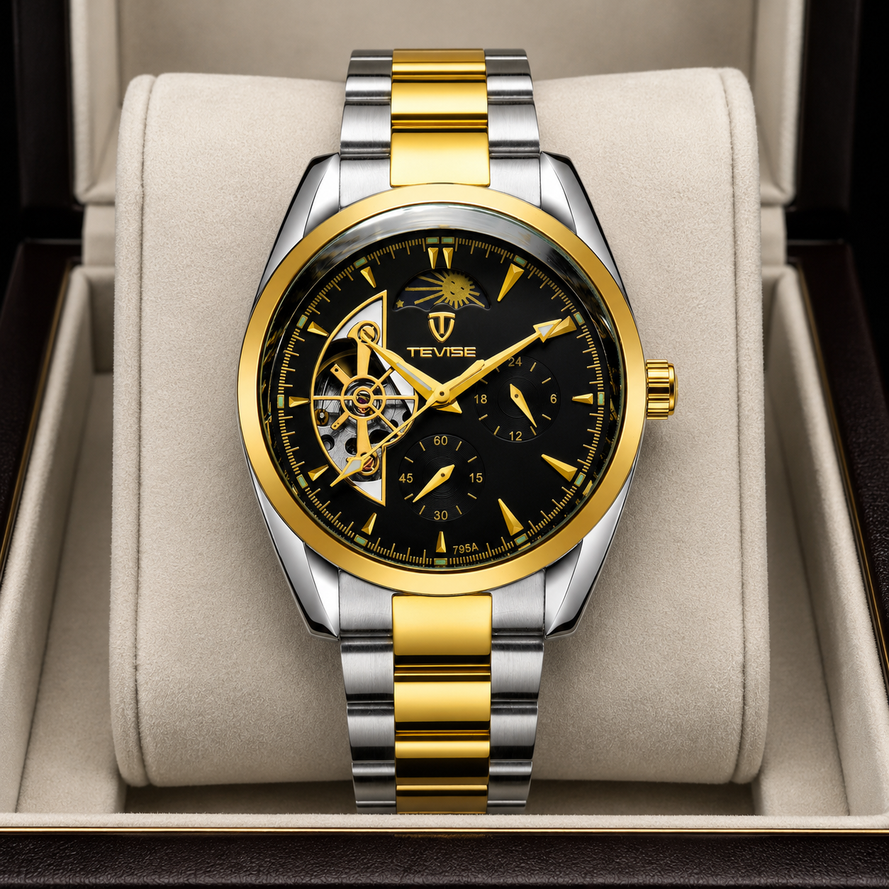 Meridian Automatic Skeleton Moon Phase Watch