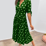 Vivienne Polka Dot V-Neck Dress