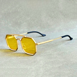 Kaderio Angular Double-Bridge Sunglasses