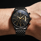 Caldwell Moon Phase Stainless Steel Watch