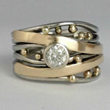 Ravina Vintage Gold Zirconia Statement Ring