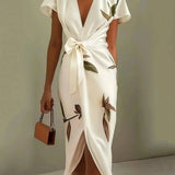 Callista Wrap Dress With Tie Belt