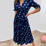 Vivienne Polka Dot V-Neck Dress
