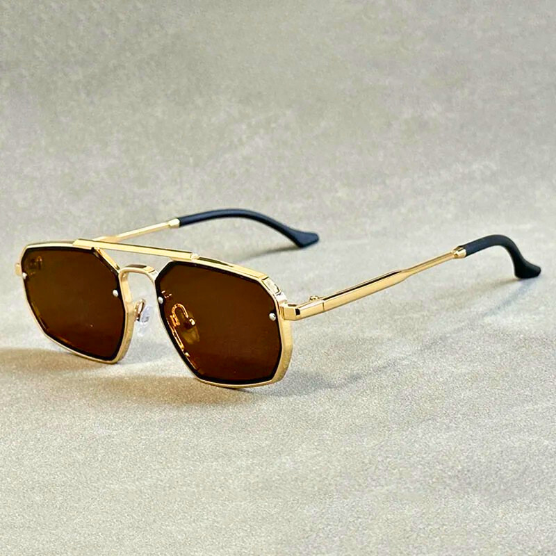 Kaderio Angular Double-Bridge Sunglasses