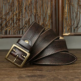 Dalton Genuine Leather Brass Buckle Belt
