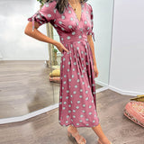 Vivienne Polka Dot V-Neck Dress